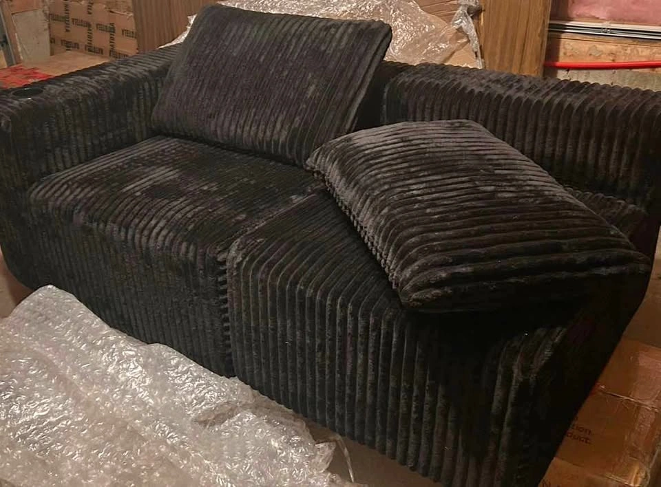 🛋️ BRAND NEW MODULAR CORDUROY SOFA – BLACK
