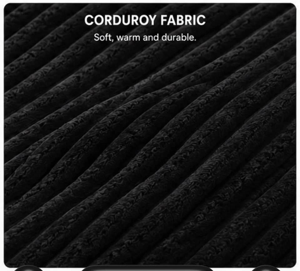 🛋️ BRAND NEW MODULAR CORDUROY SOFA – BLACK - photo 4