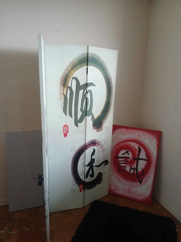 3 panel room divider Asian theme - photo 2