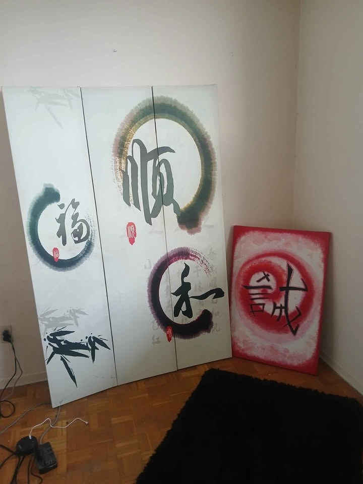 3 panel room divider Asian theme - photo 4