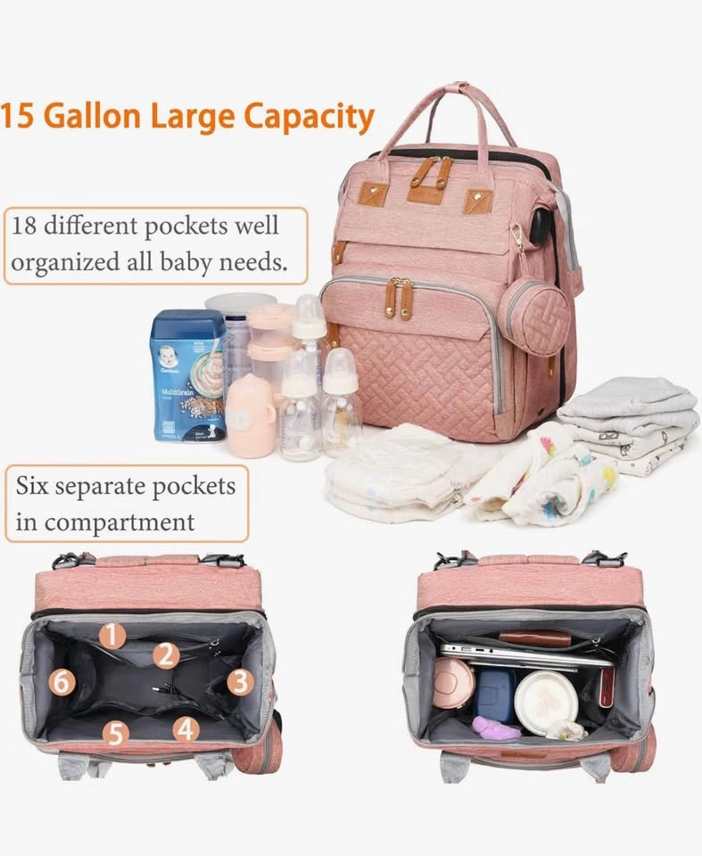 Baby Diaper Bag with Changing Station, Waterproof Backpack - photo 4
