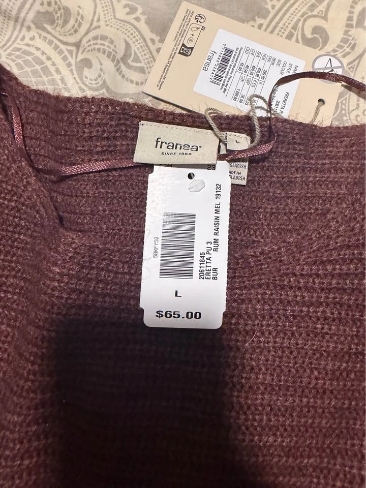BNWT chocolate brown knit fall sweater - photo 4