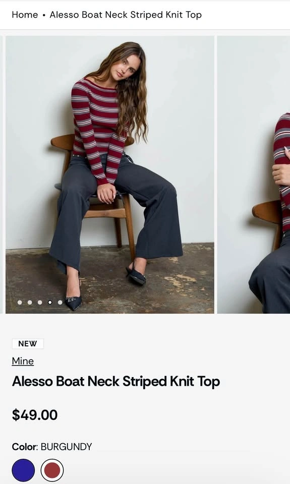 BNWT - Striped Burgundy fall sweater size L - photo 3