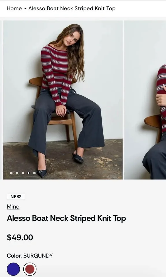 BNWT - Striped Burgundy fall sweater size L - photo 3
