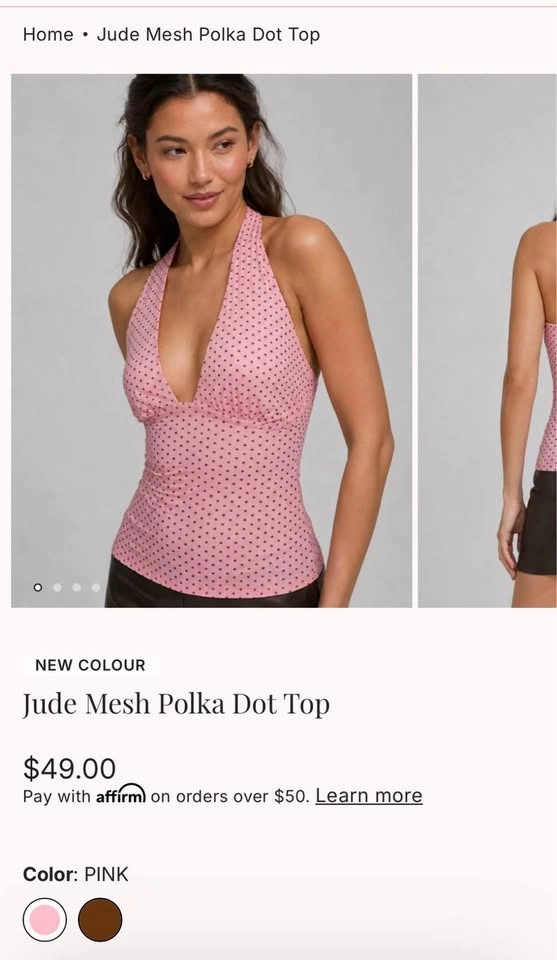 BNWT Pink Polka Dot Going out top - photo 2