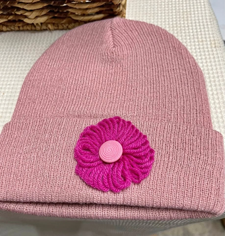 🏈 Pink Toque with Crochet