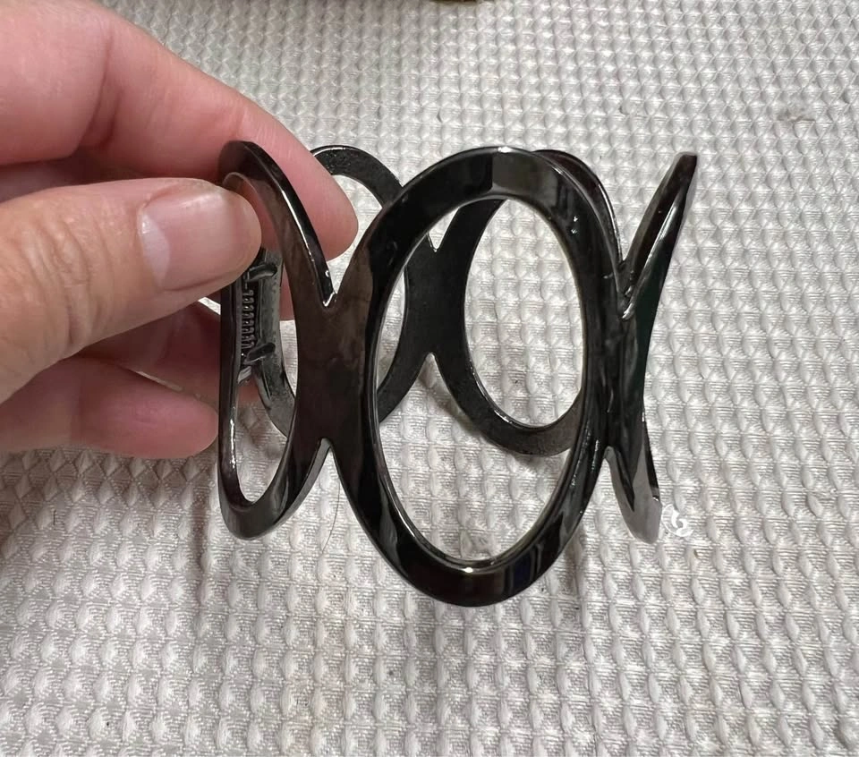 🏈 Black metal Bracelet - photo 2