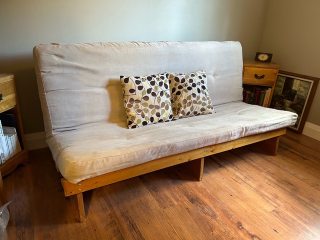 Vintage Wooden Futon w Mattress