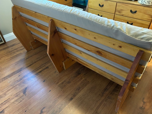 Vintage Wooden Futon w Mattress - photo 2