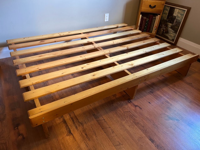 Vintage Wooden Futon w Mattress - photo 5