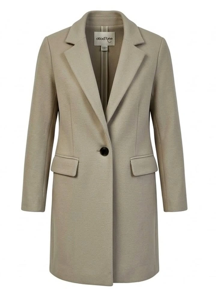 ottod'Ame Beige Tailored Trench Coat Single Button Made in Italy