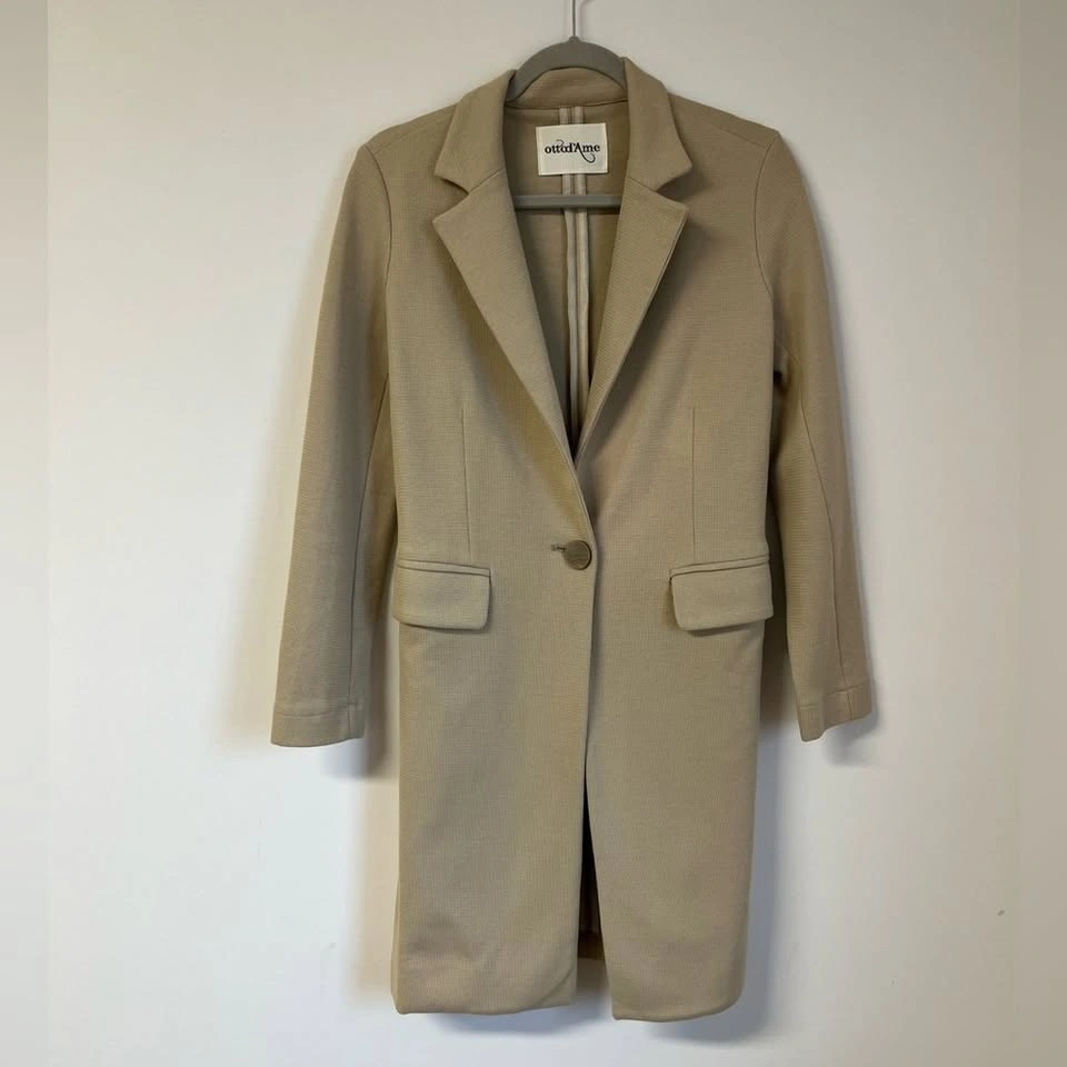 ottod'Ame Beige Tailored Trench Coat Single Button Made in Italy - photo 3