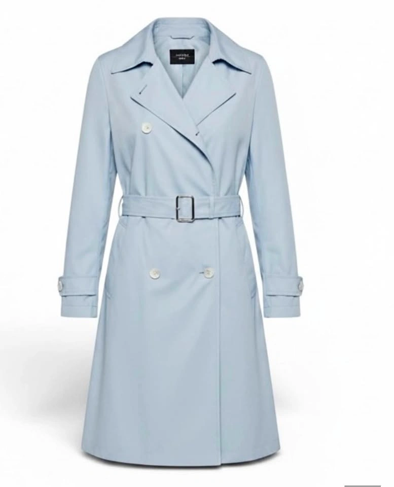 Weekend Max Mara Woman’s Trench Coat Pale Ice Blue Sz 10