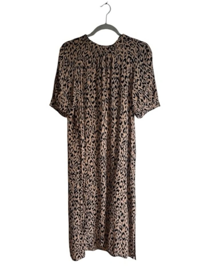 Anthropologie Leopard Print Midi Dress Side Slits Lined Size Sma - photo 2