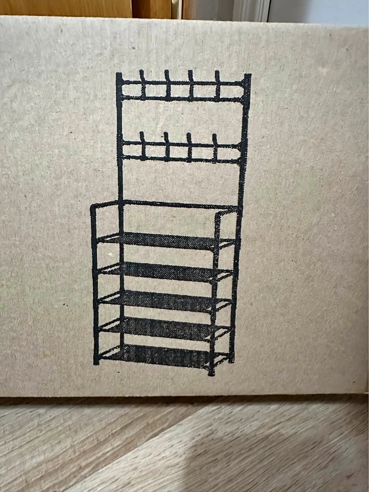 5-Tier Coat & Shoe Rack Organizer - Black