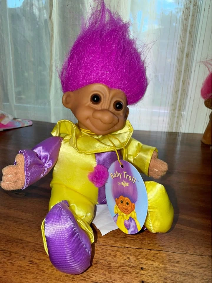 🎪🍀 VINTAGE 1990s RUSS CLOWN BABY TROLL 🍀🎪