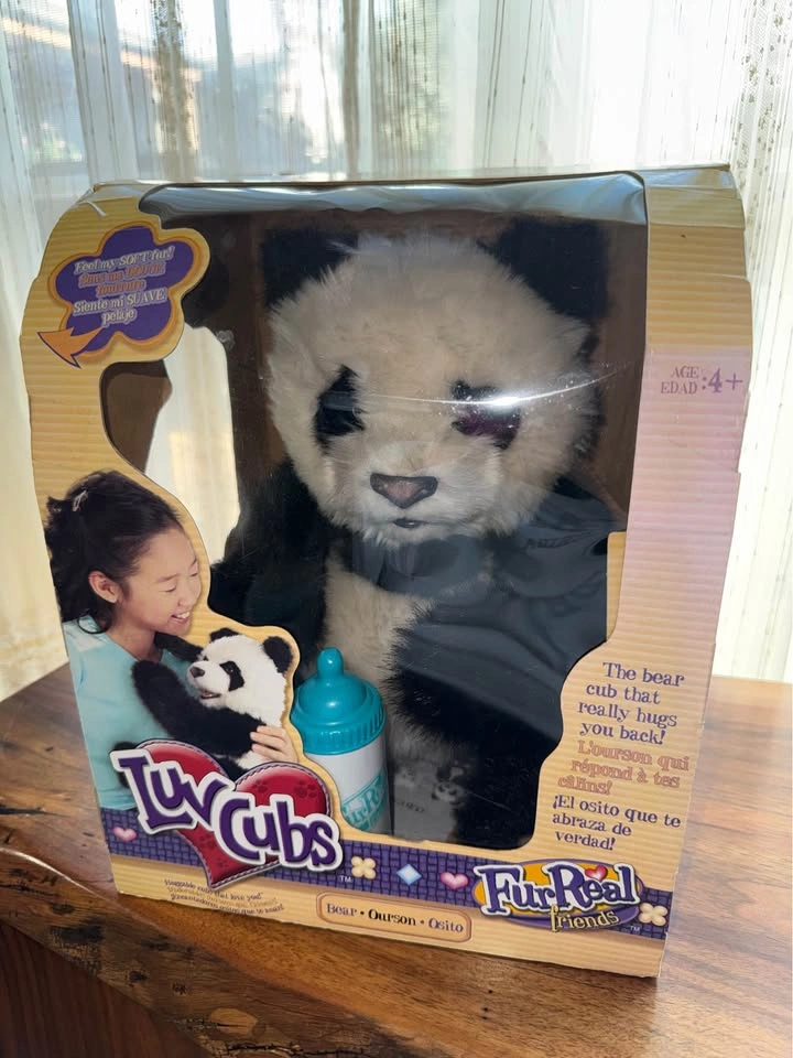 Vintage 2004 FurReal Friends Luv Cubs Panda with Box & Bottle - photo 3