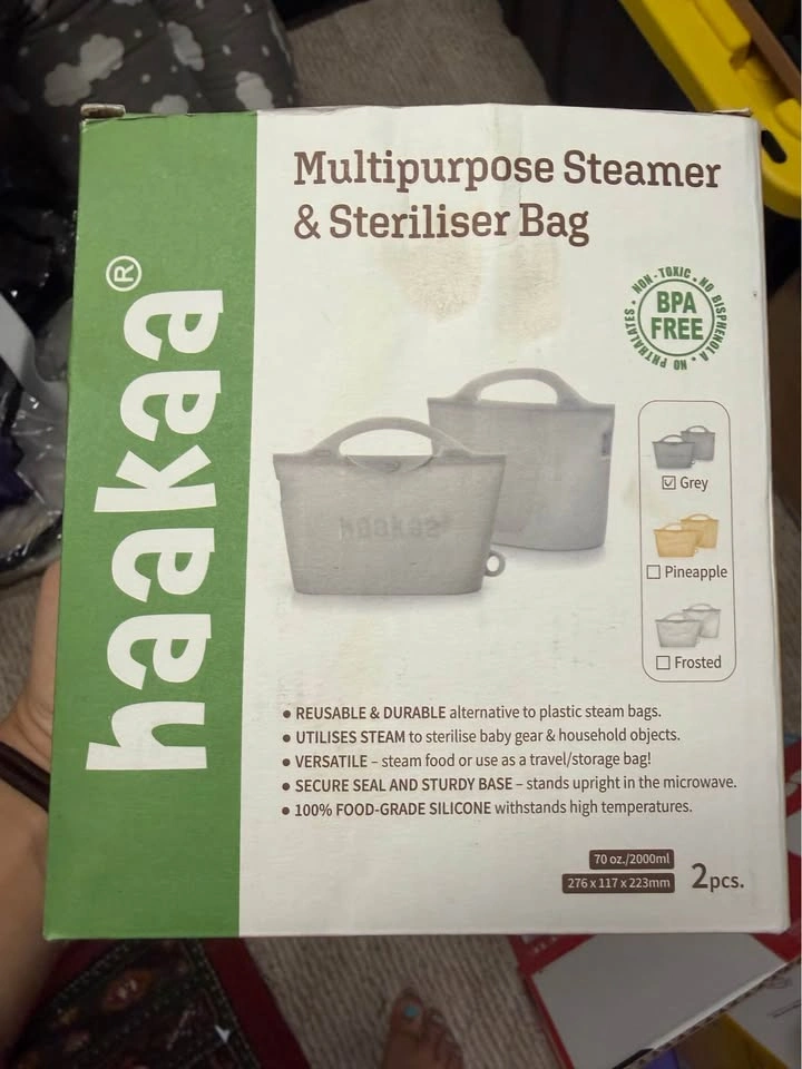 NEW Large silicone Microwave Steamer & Steriliser Bag- 2 pack - photo 3