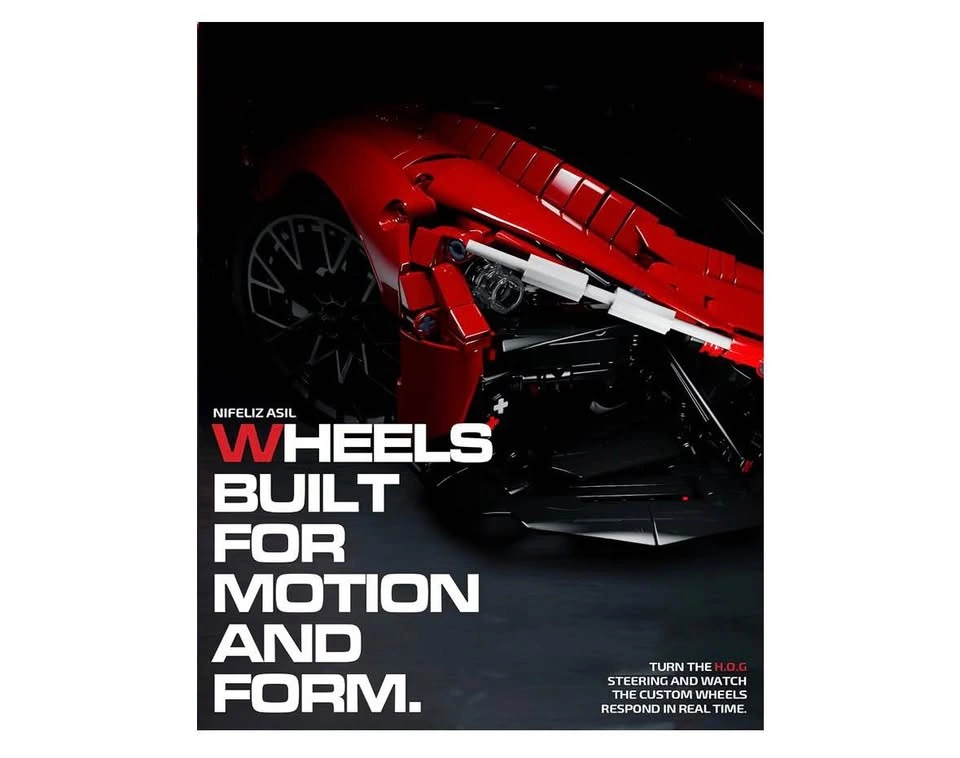 Nifeliz ASIL Sports Car Building Set, 1:8 Scale Model - photo 3
