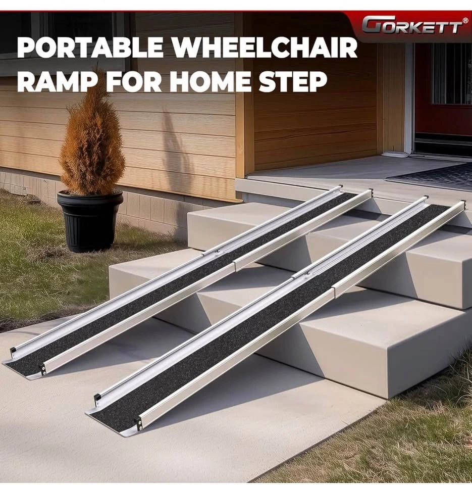 7FT Portable Wheelchair Ramp, Telescoping Aluminum - photo 2