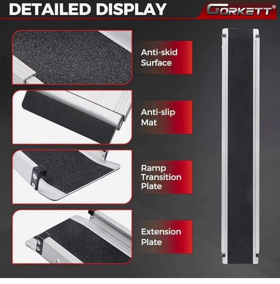 7FT Portable Wheelchair Ramp, Telescoping Aluminum - photo 3