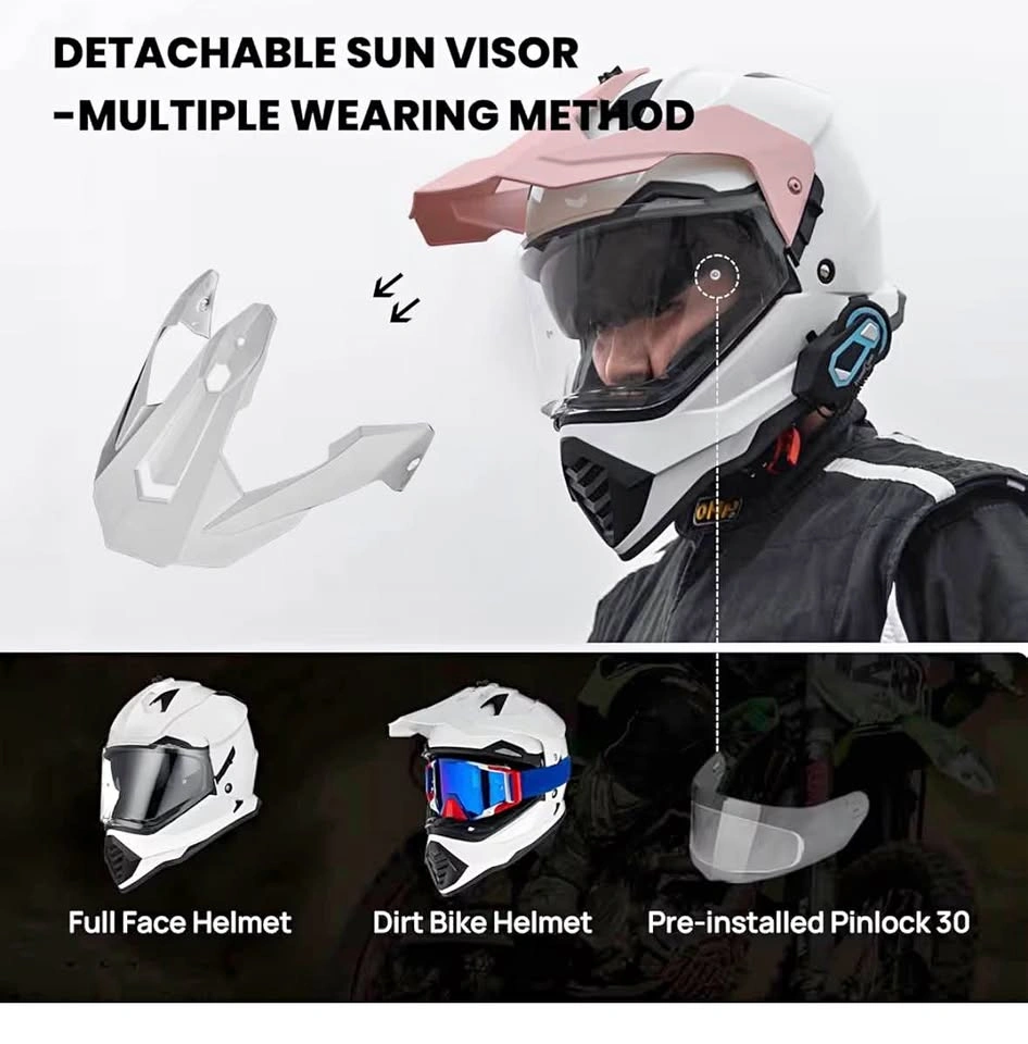 ILM Dual Sport Adventure Motorcycle Helmet with Pinlock Visor WS