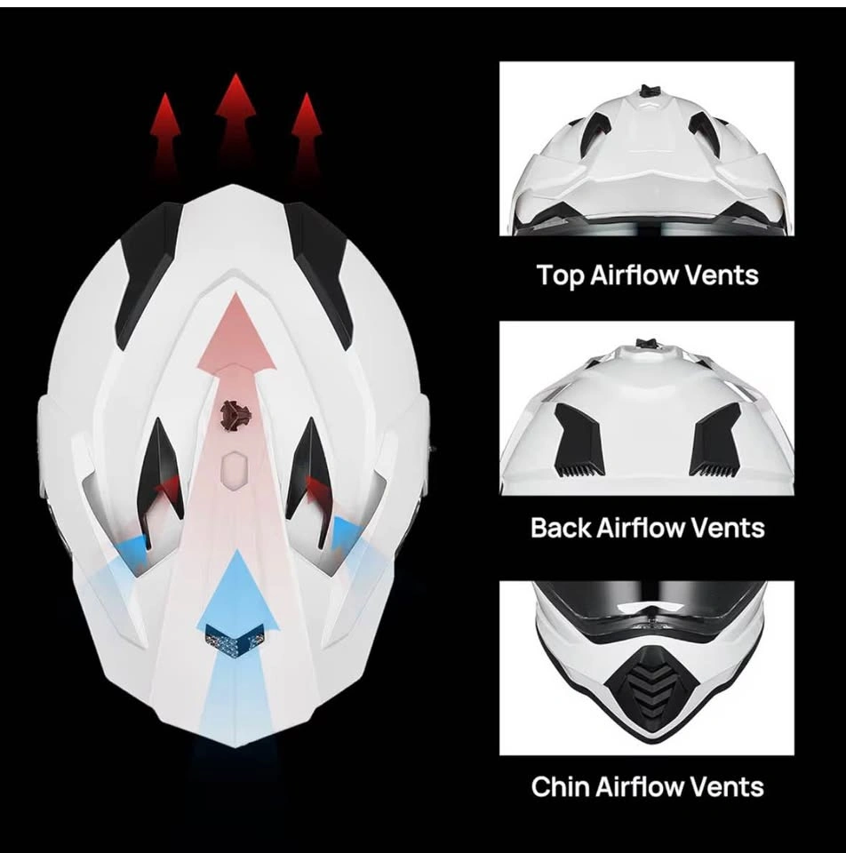 ILM Dual Sport Adventure Motorcycle Helmet with Pinlock Visor WS - photo 4
