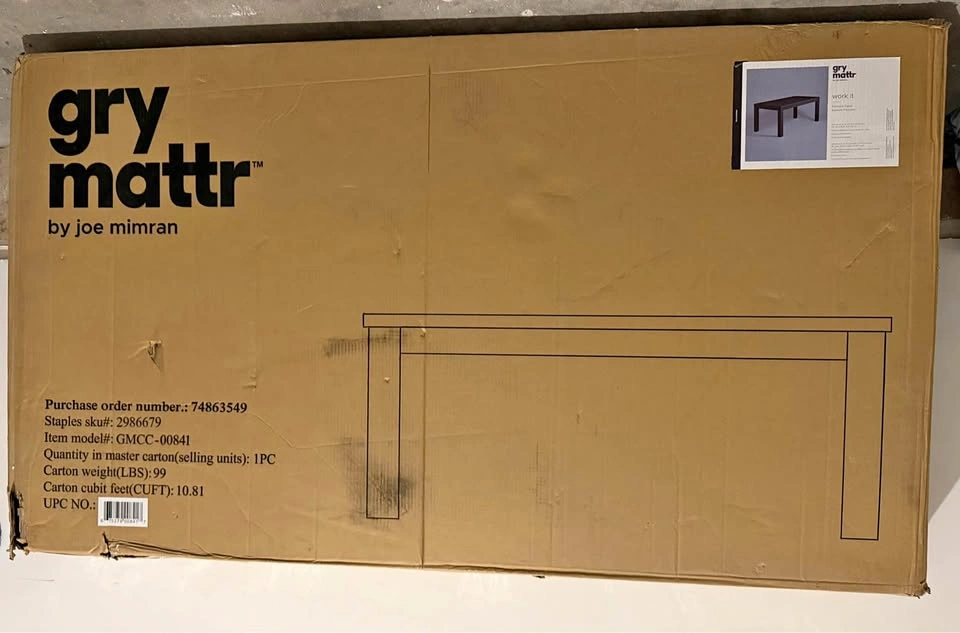 Brand New Gry Mattr Parsons Desk – Black (Sealed in Box)