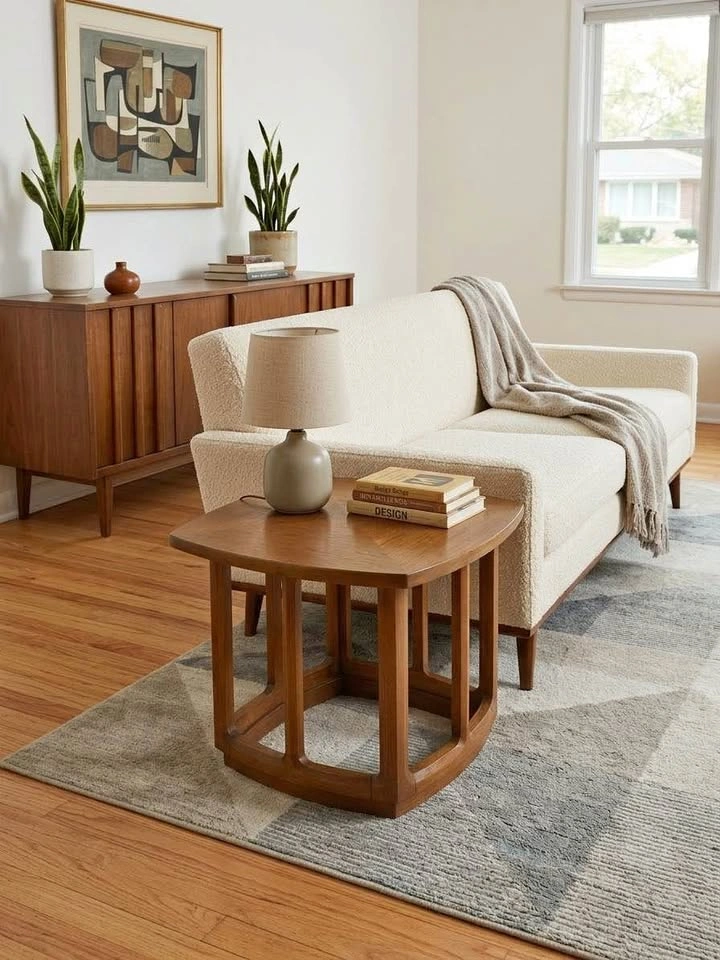 MCM Sculptural Accent Table (1966) – Starburst Walnut Top