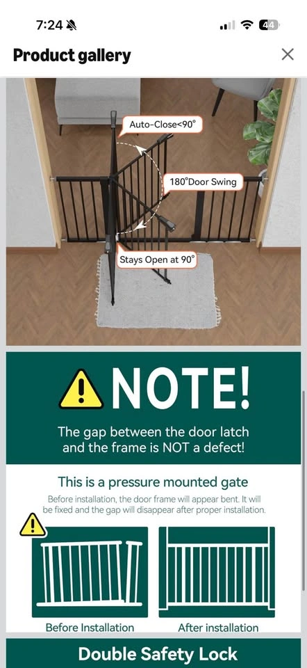 Pressure mounted baby gate - 29” to 42.75” - photo 3