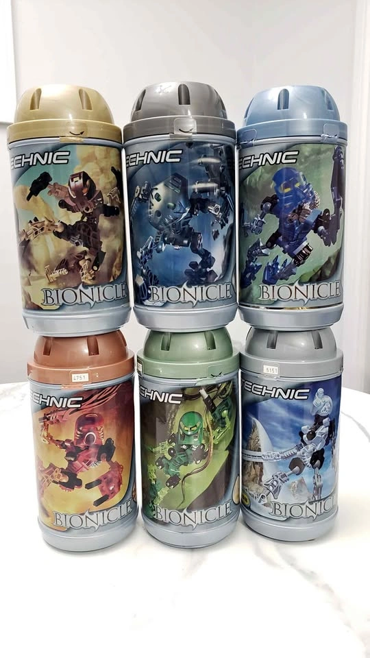 EMPTY LEGO Bionicle Canisters (Set of 6 - 2001)