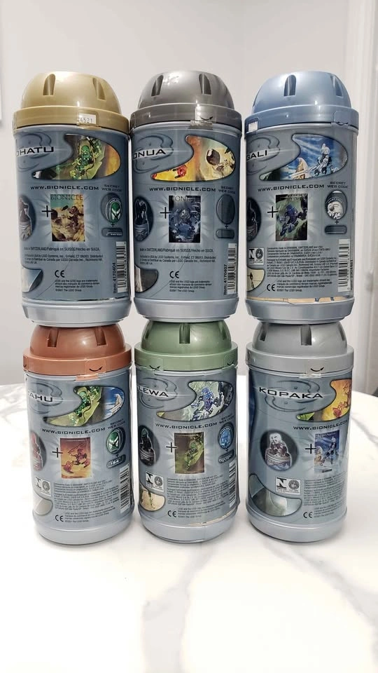 EMPTY LEGO Bionicle Canisters (Set of 6 - 2001) - photo 2