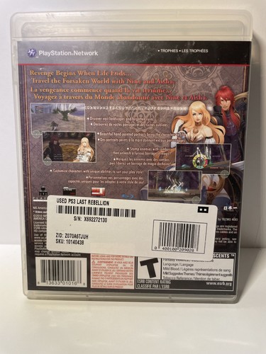 Last Rebellion Playstation 3 PS3 CIB 🏈 - photo 2