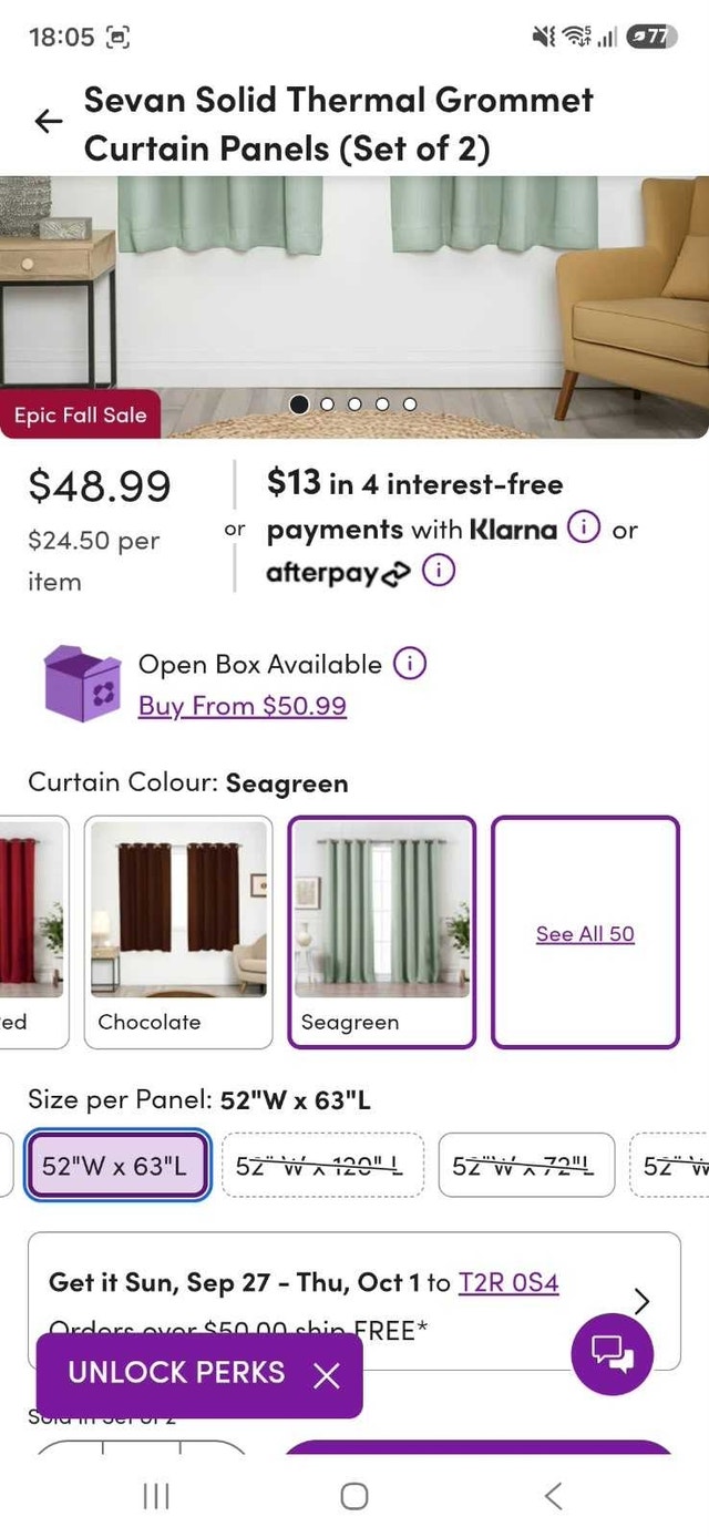 Wayfair Seagreen Curtain Panels - photo 3