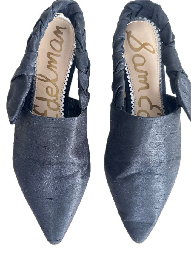 Sam Edelman Black Slingback Flats Braided Bow Size 7 - photo 3