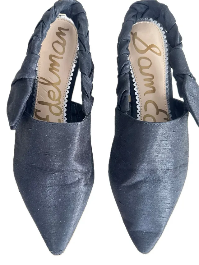 Sam Edelman Black Slingback Flats Braided Bow Size 7 - photo 3