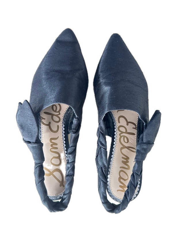 Sam Edelman Black Slingback Flats Braided Bow Size 7 - photo 5