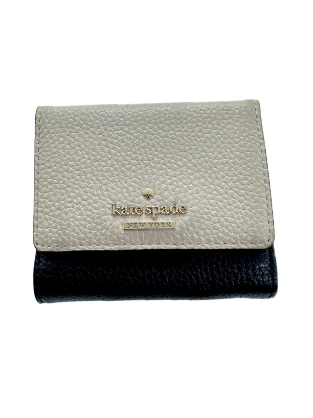 Kate Spade New York Tri-Fold Cream Two-Tone Wallet
