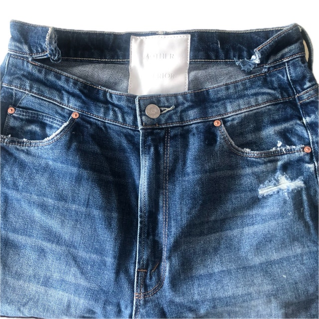Mother Superior Denim Distressed Jeans Stepped Waist Size 27 - photo 3