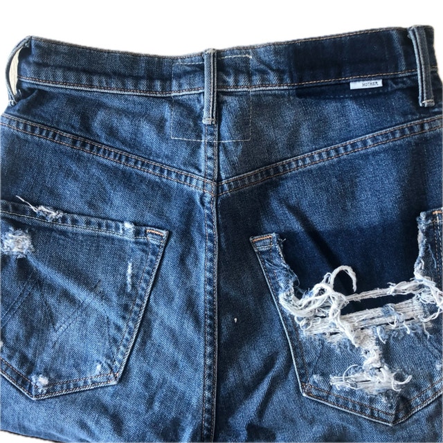 Mother Superior Denim Distressed Jeans Stepped Waist Size 27 - photo 4