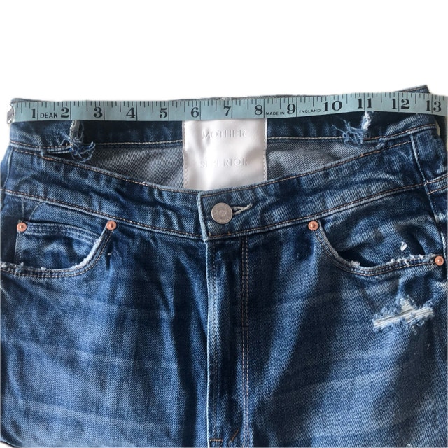 Mother Superior Denim Distressed Jeans Stepped Waist Size 27 - photo 5
