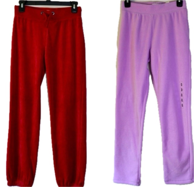 Two Pairs of New with Tag Girls Fleece Pants Size 14