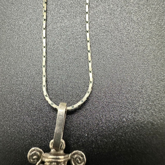 Silver Aztec Fertility Gods Figure Pendant Necklace - photo 4