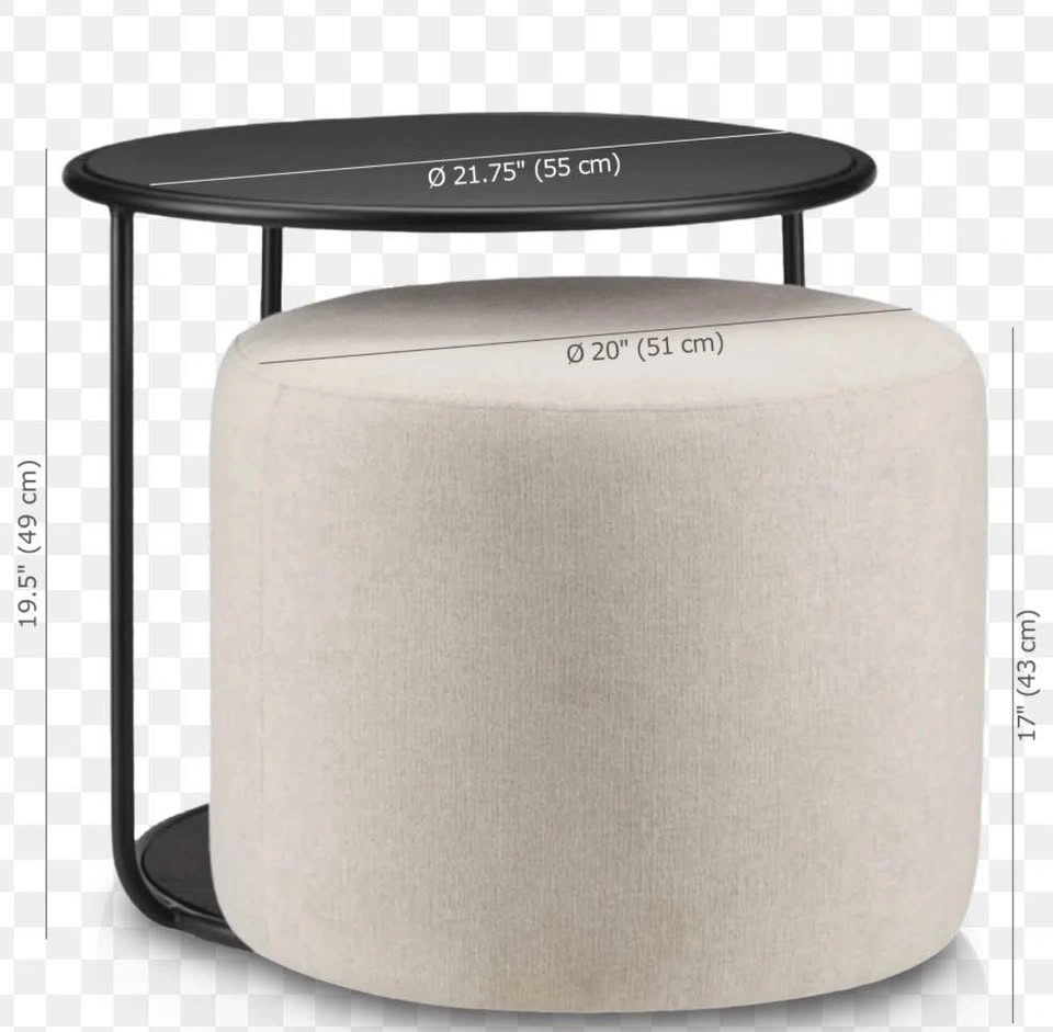 Modern Side Table with Ottoman - photo 3