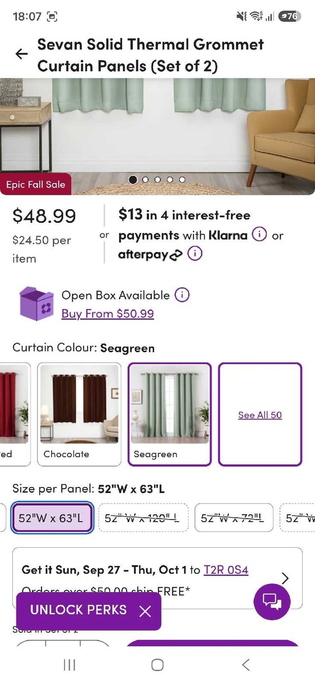 Wayfair Seagreen Curtain Panels - photo 4