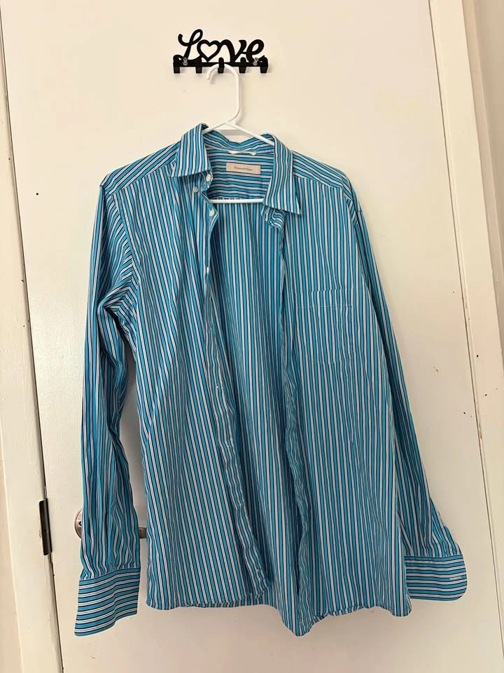 Ermenegildo Zegna Striped Long Sleeve Button-Up Shirt