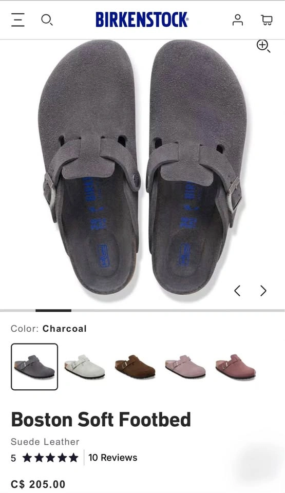 Birkenstock Boston BS Charcoal Tonal Softbed EU 41 - photo 4