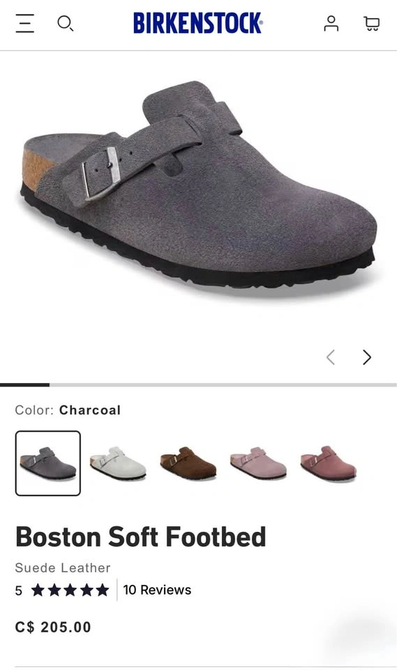 Birkenstock Boston BS Charcoal Tonal Softbed EU 41 - photo 5
