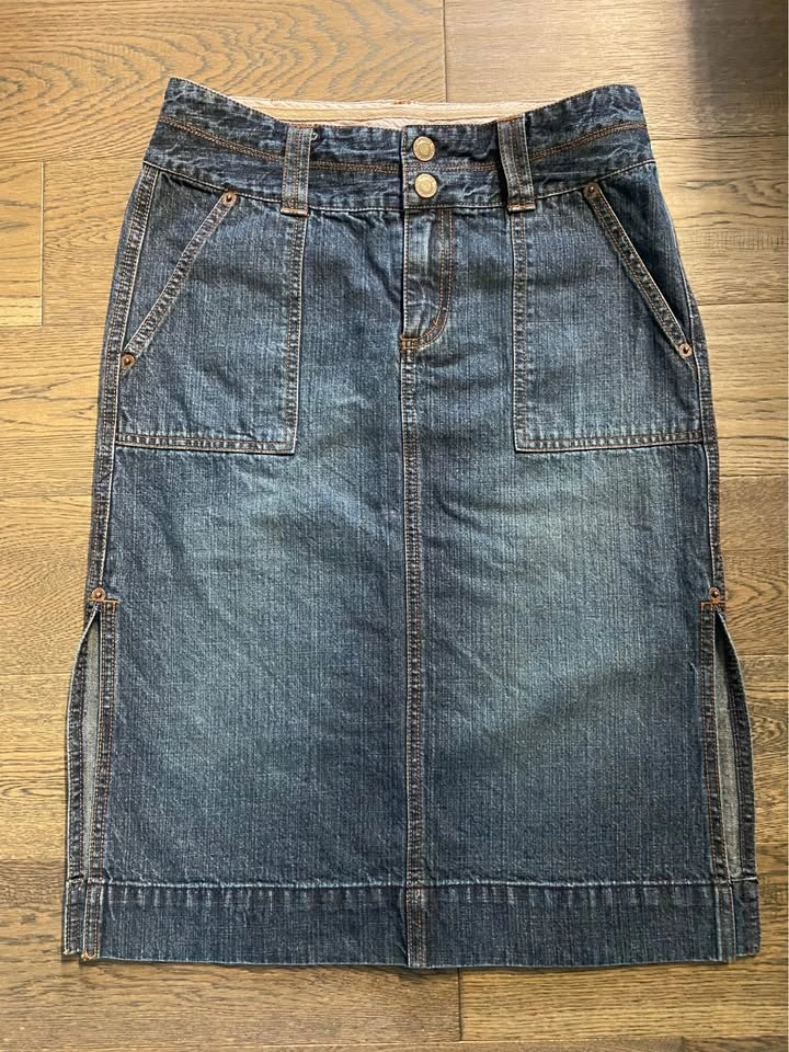 🏈 EUC Vintage Y2K Jacob Connexion Denim Midi Skirt 1/2 - photo 3