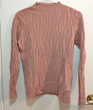 Light Pink Sparkly Longsleeved Top Size Medium (M)